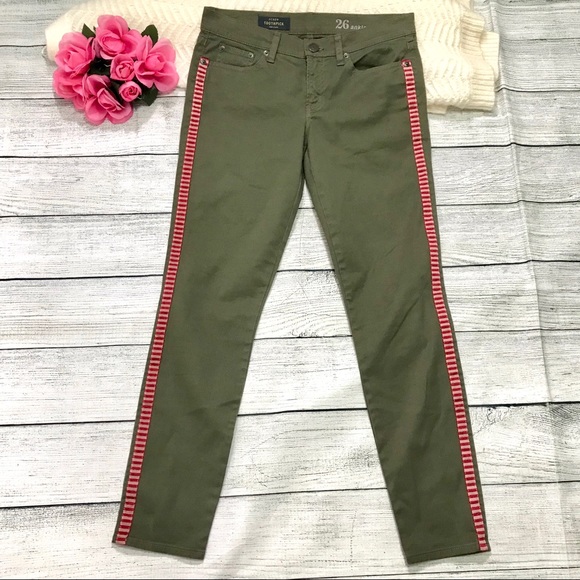 J. Crew Pants - J. Crew Army Green Toothpick Ankle Pants Size 26